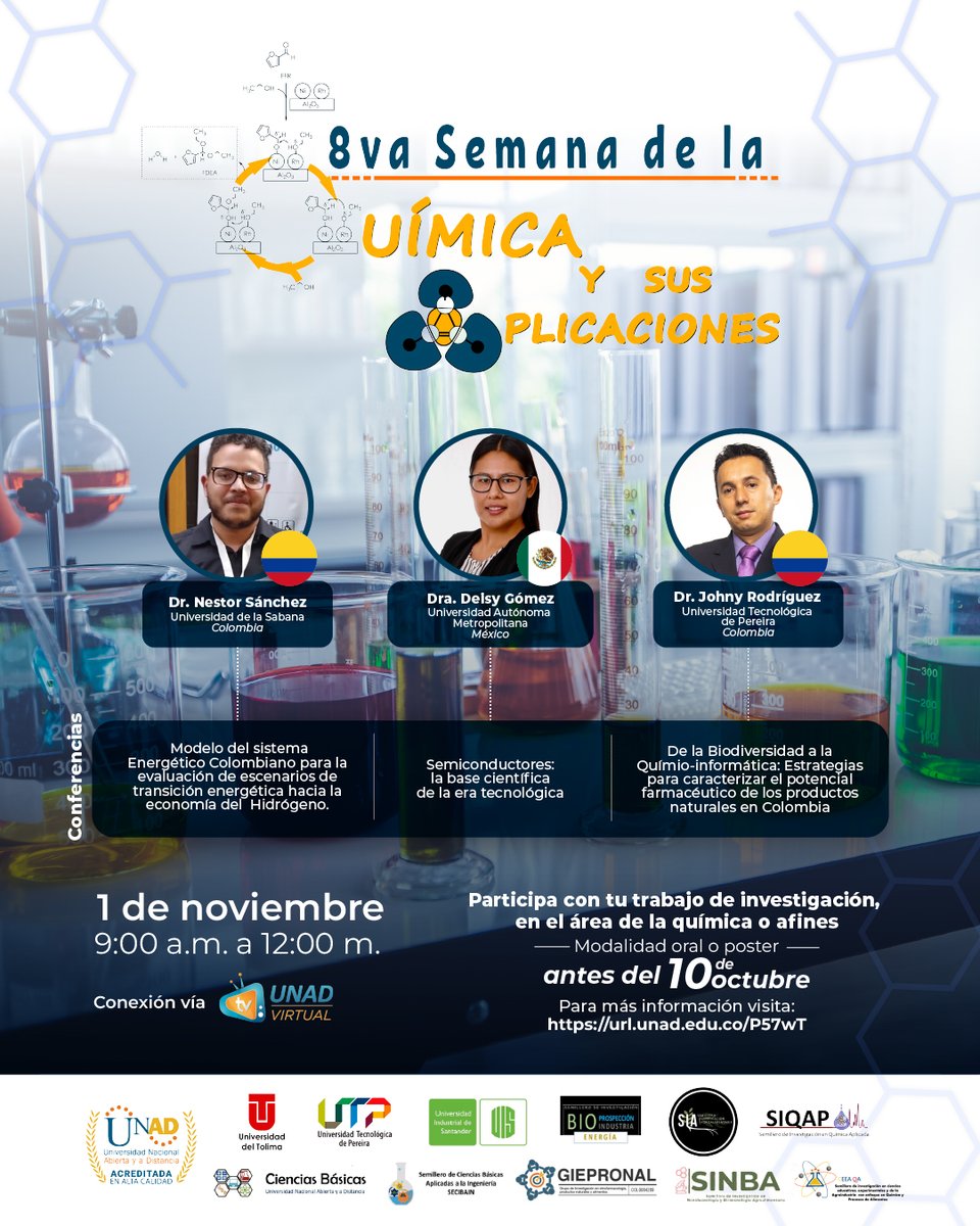💻📷Conéctate a la 8va Semana de la Química y sus Aplicaciones Día 2: youtube.com/live/msQb0T0_X…