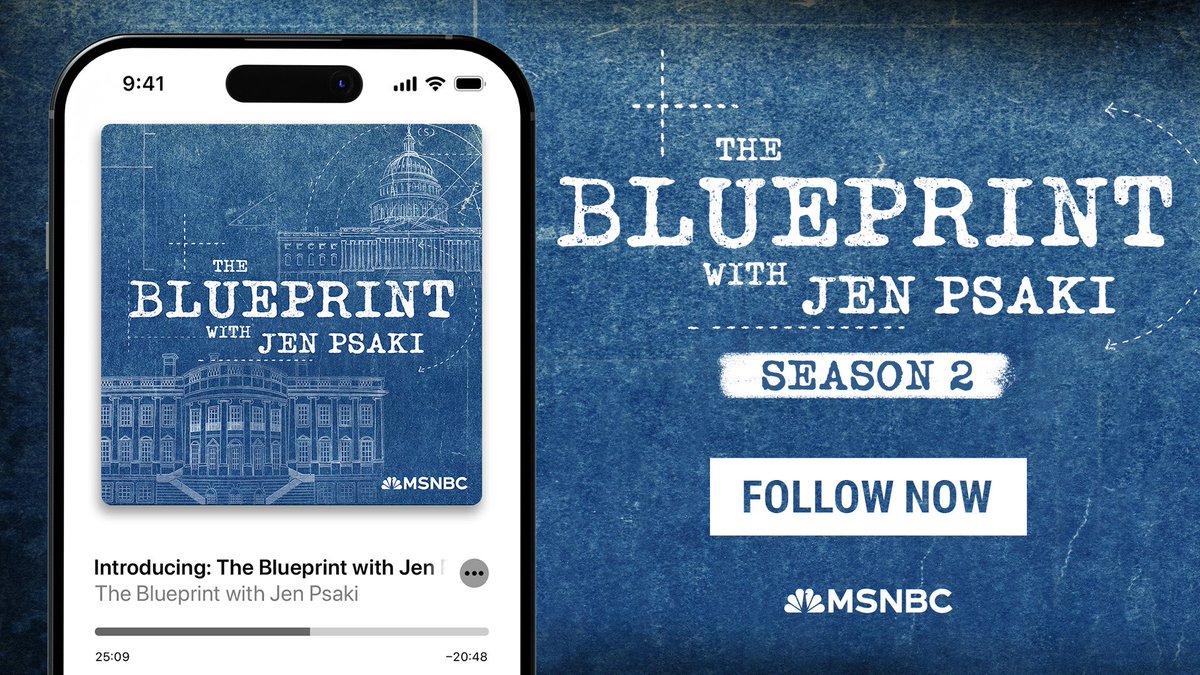 "The Blueprint with Jen Psaki" podcast is back for a second season! 

Each week, Jen sits down with party leaders, strategists, and rising stars who are shaping the future of the party to discuss the fights that matter and how Democrats should be campaigning in 2025 and beyond.