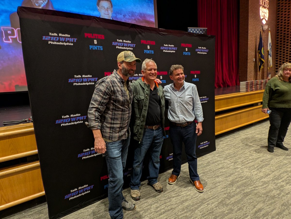 1210WPHT's tweet photo. Listeners and fans meeting @JackCarrUSA and @Richzeoli for a meet and greet at the Zlock Performing Arts Center for #PoliticsandPints https://t.co/S02EHYadTT
