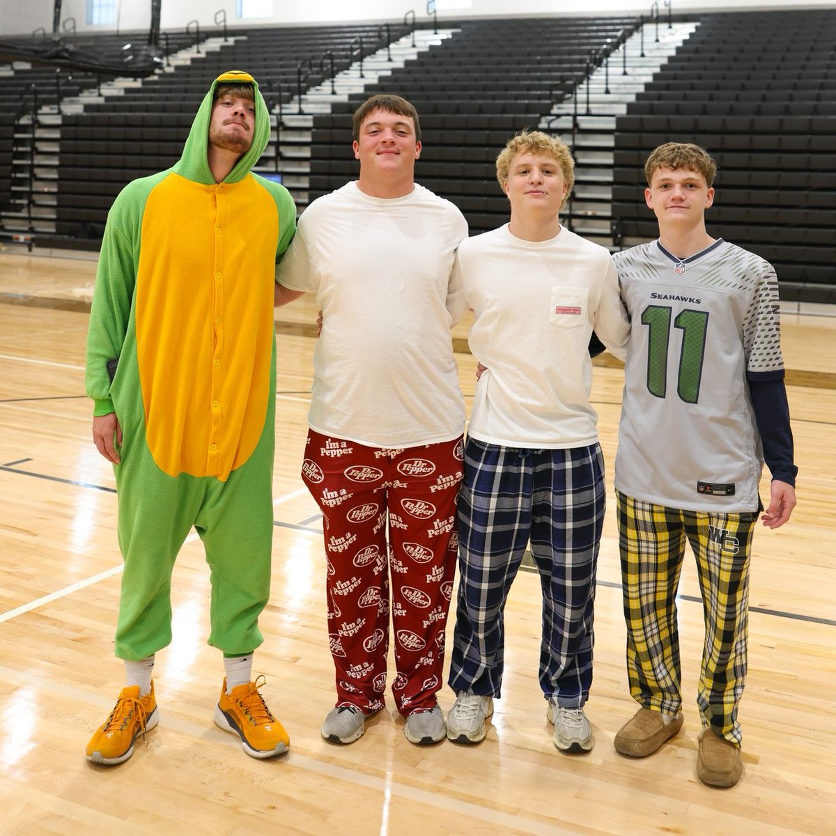 PJ day for spirit week at Woodford County High School!  My son Mo is the 6'5 turtle.