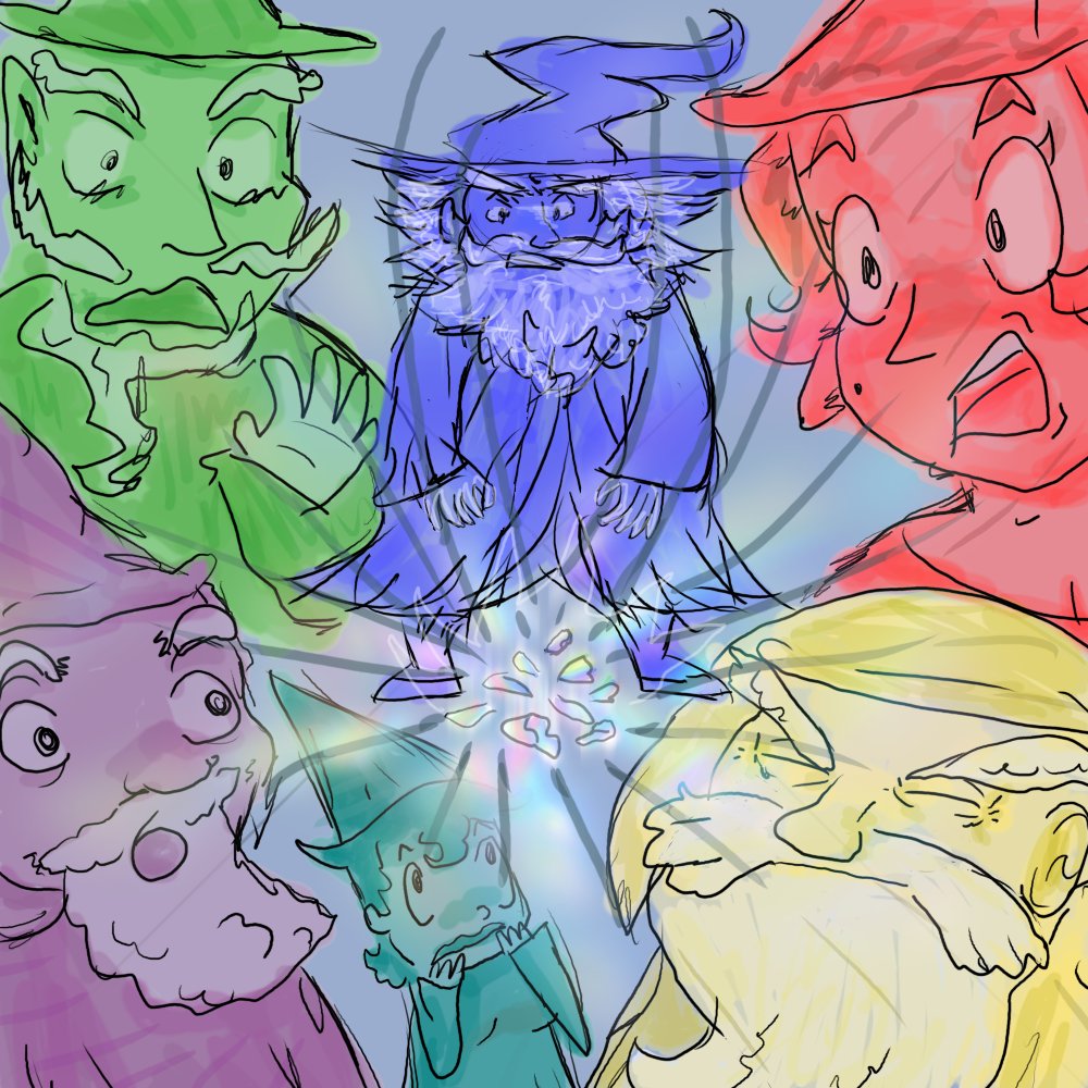 TurkeyLegz's tweet photo. day 13 of #gettinarts2025 for #magictavern
The theme is "Wizard's Choice Awards" and what better moment to draw than when Usidore shattered the stone of Ephyseus. 
#inktober https://t.co/mco9vmaYOS