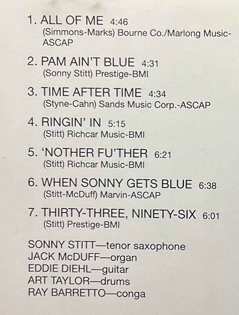 takanomasajazz's tweet photo. おはよう御座います。今日は、 #SonnyStitt  のAll of Me を聴きたくてこれを。#JackMcDuff とのとの共演盤　『Stitt Meets Brother Jack 』　Ds #ArtTylor. Conga #RayBarrtto のコンガ入り。OrganTrioにCongaが加わると、またノリがイイ！#かっこいいハモンドオルガン https://t.co/OlfWKidzs9