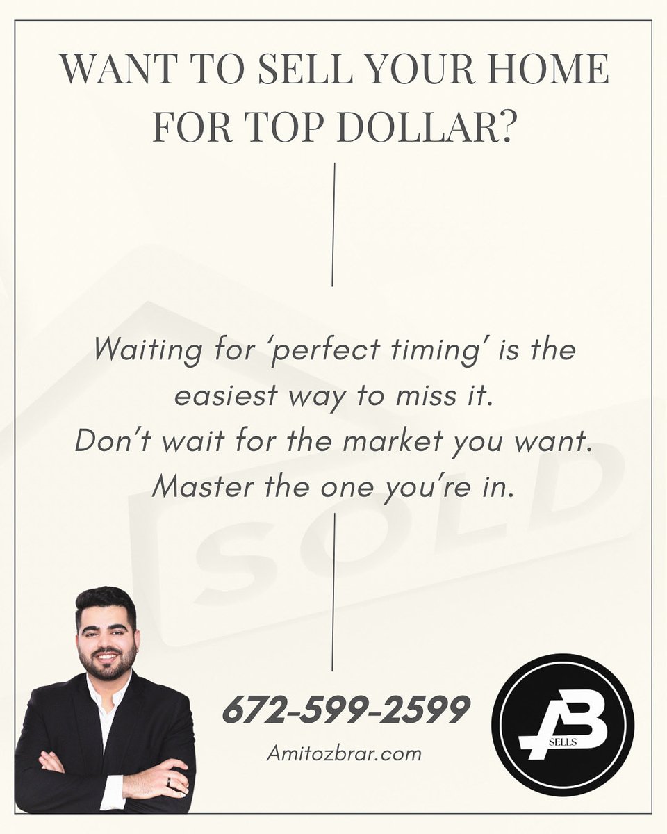 AmitozB's tweet photo. Too many sellers hold off, hoping for a “better” market, while others adapt, list smart, and move forward with confidence.
Amitoz Brar
📱 672-599-2599
📧 Realtor@Amitozbrar.com
🌐 https://t.co/2jpbIVRh6o
Real Estate Built on Strategy, Not Sales Pressure. https://t.co/6RHVrhTcra