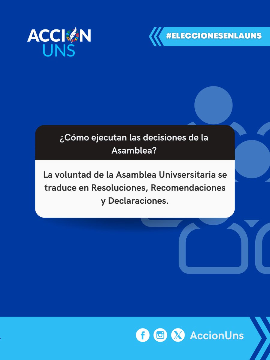 🗳️Elecciones en la UNS

🤔¿Sabés qué es la Asamblea Universitaria?

Pasá las imágenes y conocé la información que necesitás a la hora de votar ✅

📢Tu voz cuenta. Votá Acción UNS.

#accionuns #tuvozcuenta #eleccionesenlauns
