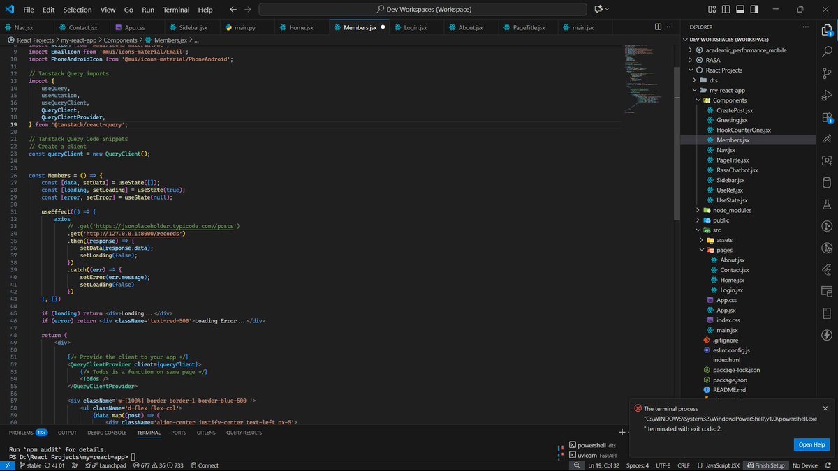 IsaiahEmaikwu's tweet image. #30DaysOfCodingReact - Day 13: HUGE architecture change! 🤯
Switched from manual useEffect + Axios fetching to TanStack Query (useQuery).
The difference:
✅ Auto-Caching
✅ Built-in Loading/Error States
✅ Background Refetching
Component code got instantly cleaner.