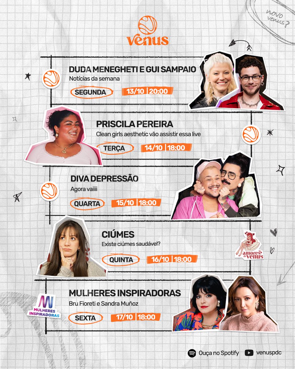 Agenda da semana ✨