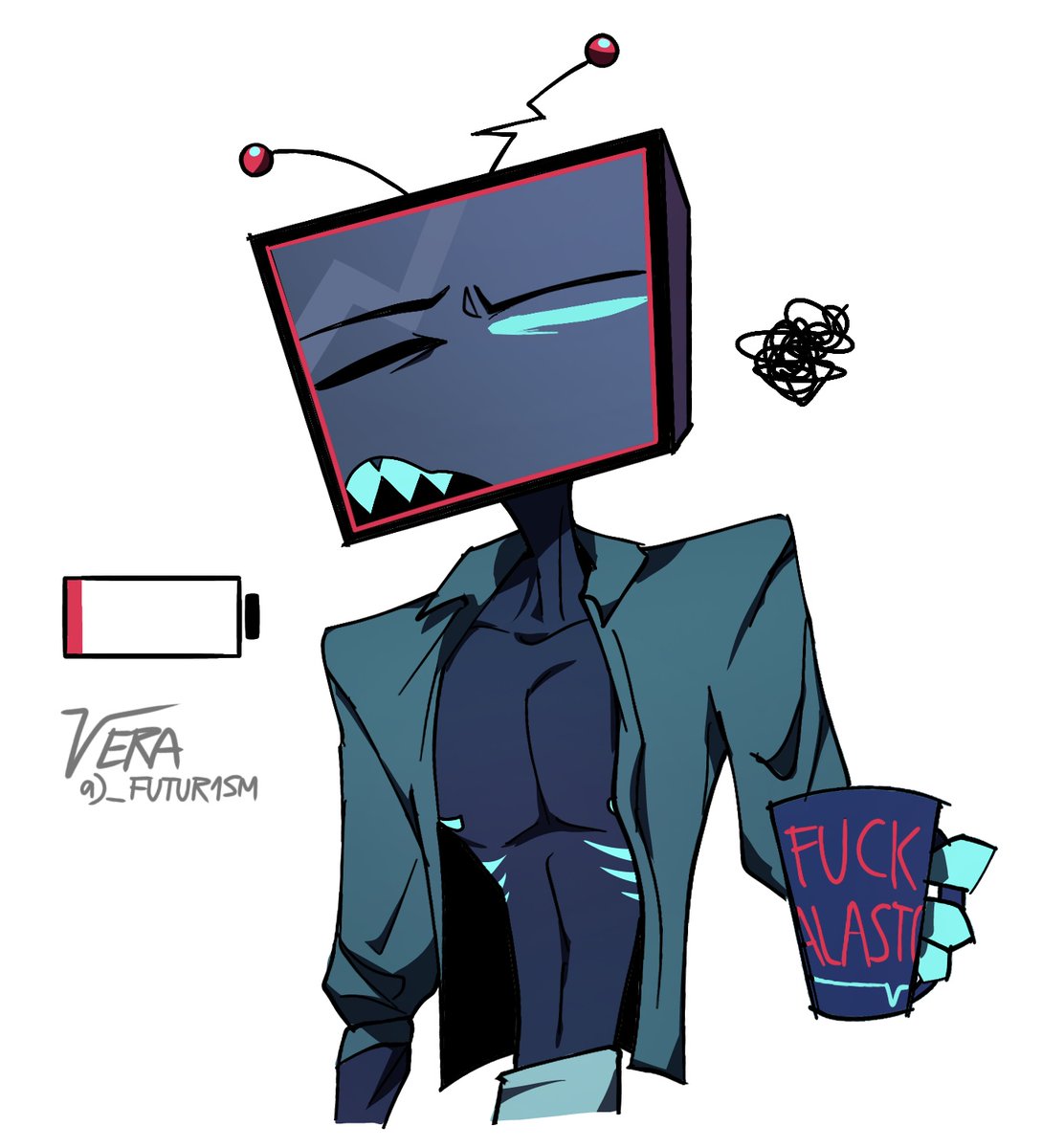 This was just an excuse to draw the cool ass shark gills on his chest

#HazbinHotelVox