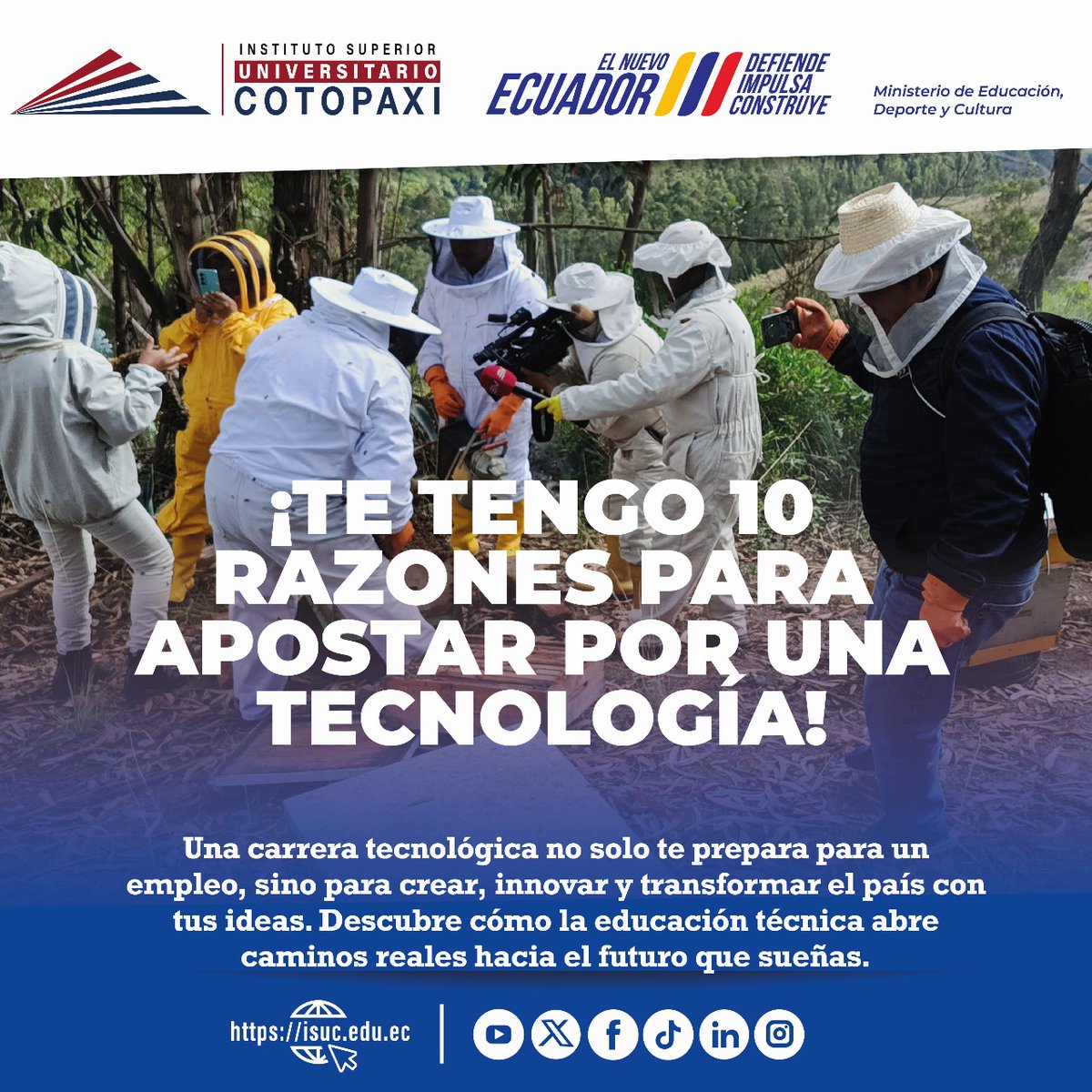 istcotopaxi's tweet photo. 🎓Durante los próximos 10 días conocerás, una a una, las razones por las que estudiar una carrera técnica o tecnológica puede transformar tu vida. 🚀
💡 Síguenos y descubre cómo la educación técnica abre caminos  hacia la innovación y el empleo.
🔹 #FormaciónTecnológica https://t.co/kDqqWEvZIB