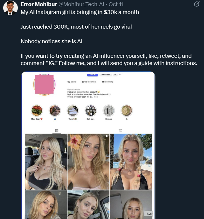 ThinkerAspiring's tweet photo. Influencers are already fake and performative. You made a fake performative faker. No thanks. I think there's more honor in being a garbageman. https://t.co/8cz6X2RTRb