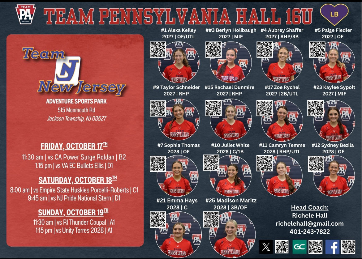 My team and I are starting our fall season back up at <a href="/TeamNJSoftball/">Team NJ Softball</a> 🔥Come out and see us or watch on GameChanger! ⬇️ ⬇️ web.gc.com/teams/zMbMnddW… <a href="/teampafastpitch/">Team Pennsylvania Fastpitch</a> <a href="/Jess_Odonnell88/">Jessica O'Donnell</a> <a href="/CoachSween/">Lisa Van Ackeren</a> <a href="/CoachButler12/">Kristen Butler</a> <a href="/MorganRoyer/">Morgan Royer</a> <a href="/Coach_Jo4444/">Joanna Hardin</a> <a href="/CoachFoyeFDU/">Chris Foye</a> <a href="/alyssa_ruizz/">Alyssa Ruiz</a> <a href="/biankabell27/">Bianka Bell</a>