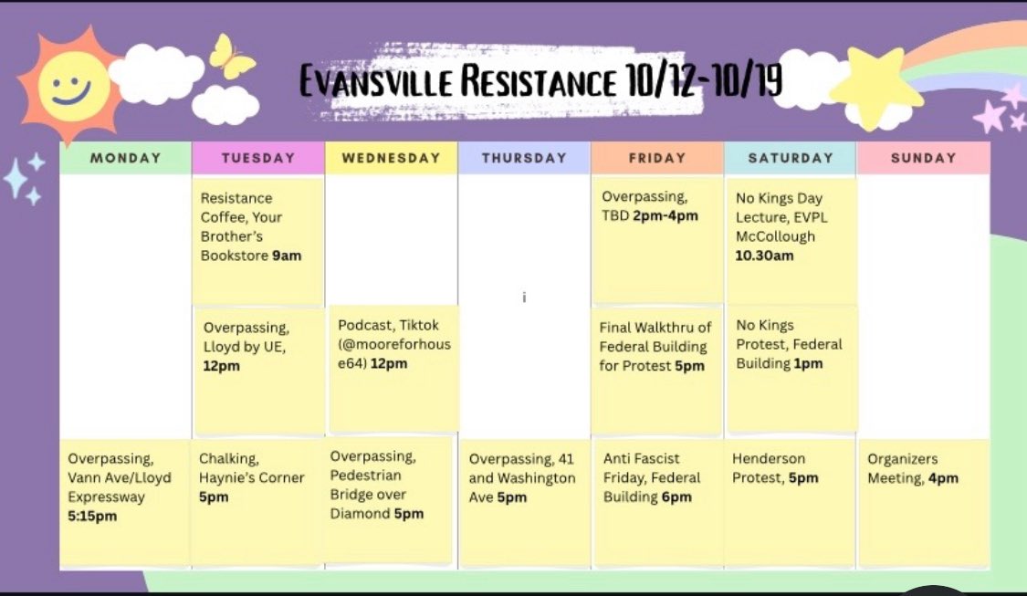 KColbertReport's tweet image. INDIANA - EVANSVILLE
Calendar of events!
Antifa funded programs. You know the type. Blue hair, mental health issues, confused about gender, Marxists, etc etc etc.
ColbertReport will be at the No Kings public event capturing the images of the Evansville Resistance.
#DEI…