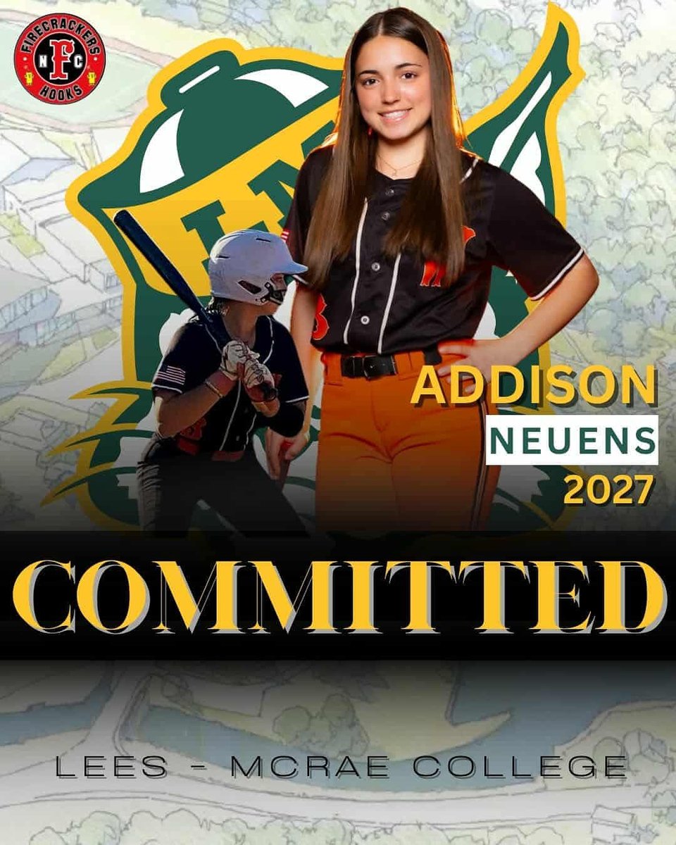 FC_Hooks's tweet image. We are beyond excited to announce Addison Neuens (2027) committed to continue her education and athletic career at @LMC_Softball
We can’t wait to see Addison shine at the plate and defensively with Coach Bum in Banner Elk, representing the Bobcats! 💪🏻🥎🧨 @Firecrackersinc