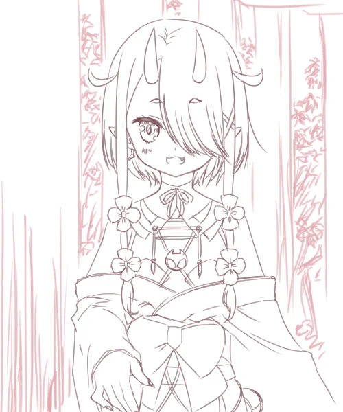 鬼灯わらべさんをお絵描き。
なぞのこうず。 