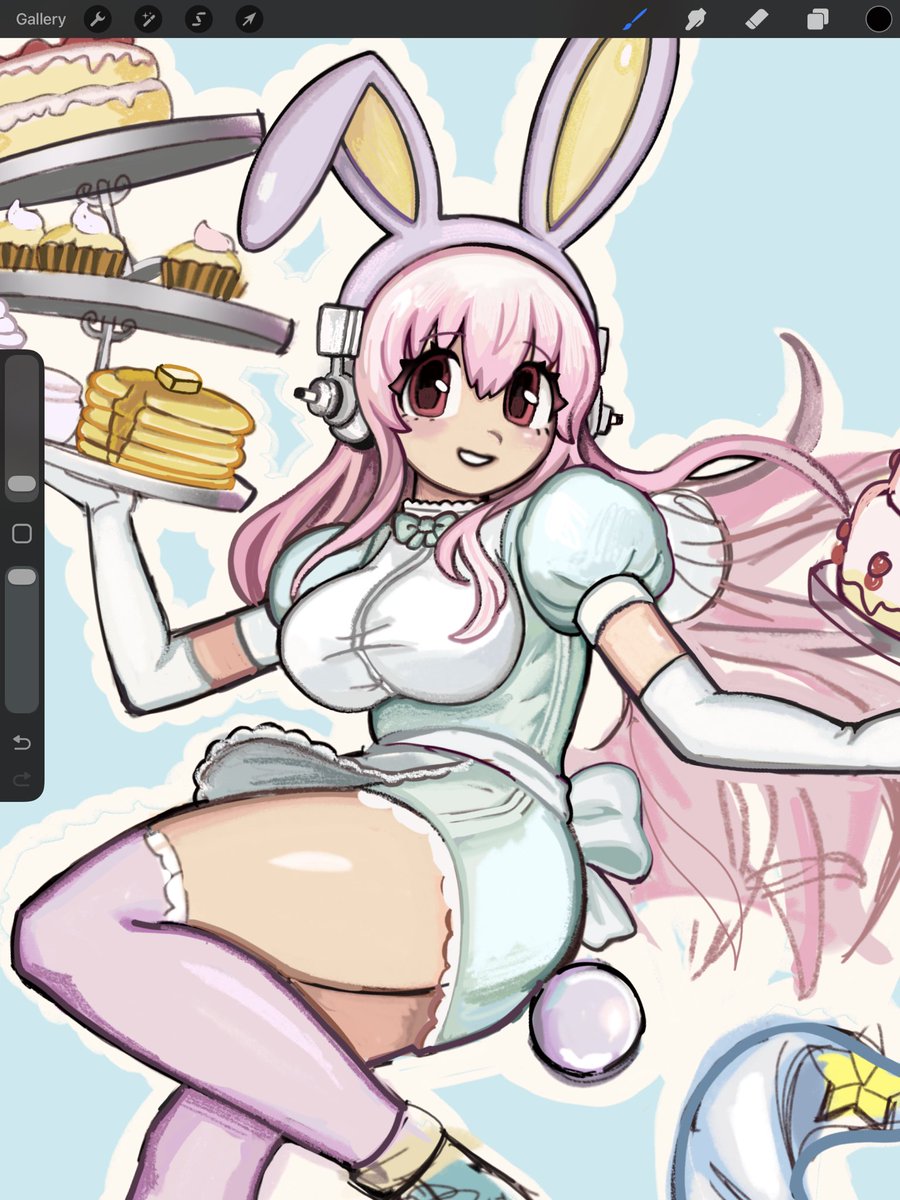 plushvampy's tweet image. Drawing on my new iPad 😋