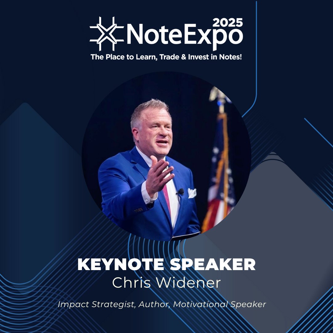 NoteExpo's tweet photo. Learn from Hall of Fame speaker Chris Widener at NoteExpo! Mentored by Rohn, Ziglar &amp; Maxwell, he'll reveal strategies to pivot, profit &amp; prosper in real estate.

Secure your spot now: https://t.co/QPeR3taOQW

#NoteExpo #RealEstateInvesting #ChrisWidener https://t.co/E3GIb0WLlq