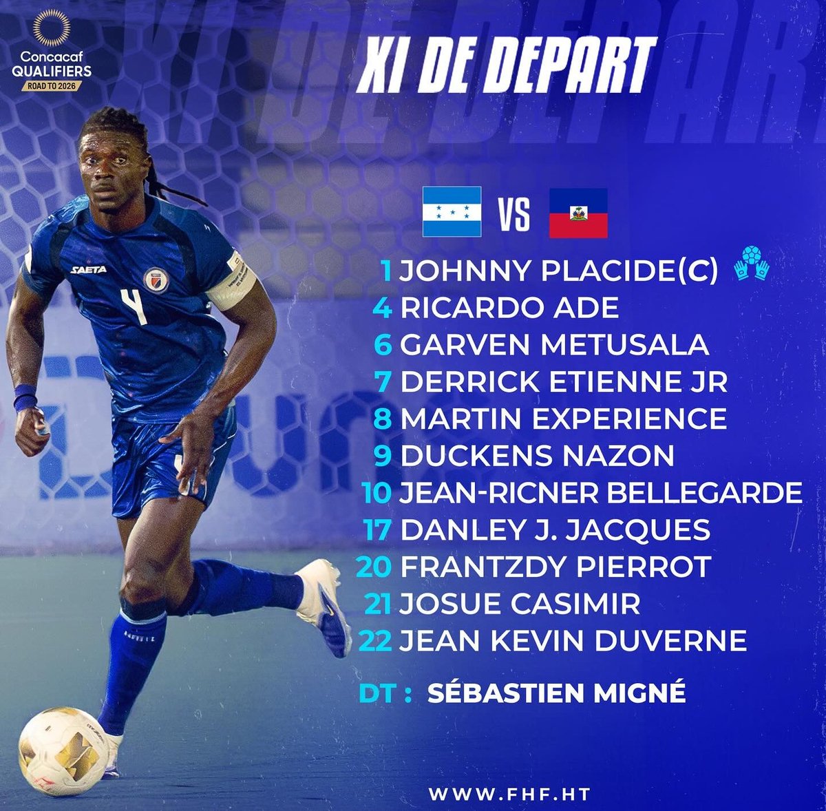 Danley gets the start against Honduras in a massive match for Haiti. 

#doop #haiti #concacaf 
📸: Haiti FA