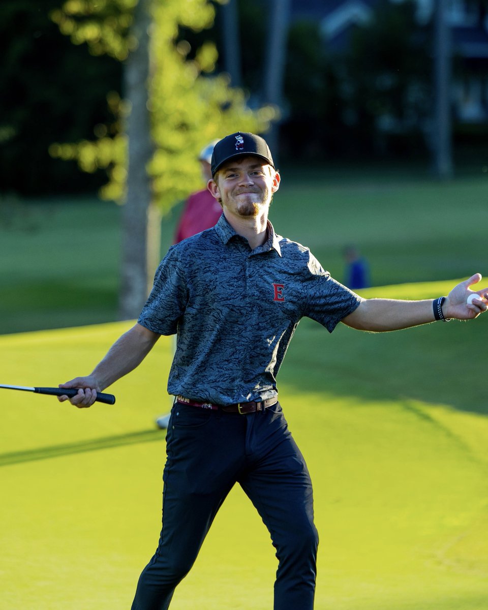Are you not entertained?! 🙌

Landon Durham is tied for the Elon Phoenix Invitational 36-hole lead after carding a second-round SIXTY-THREE at Alamance CC! 

His 63 was one stroke away tying the program’s low 18-hole score record.

#PhoenixRising