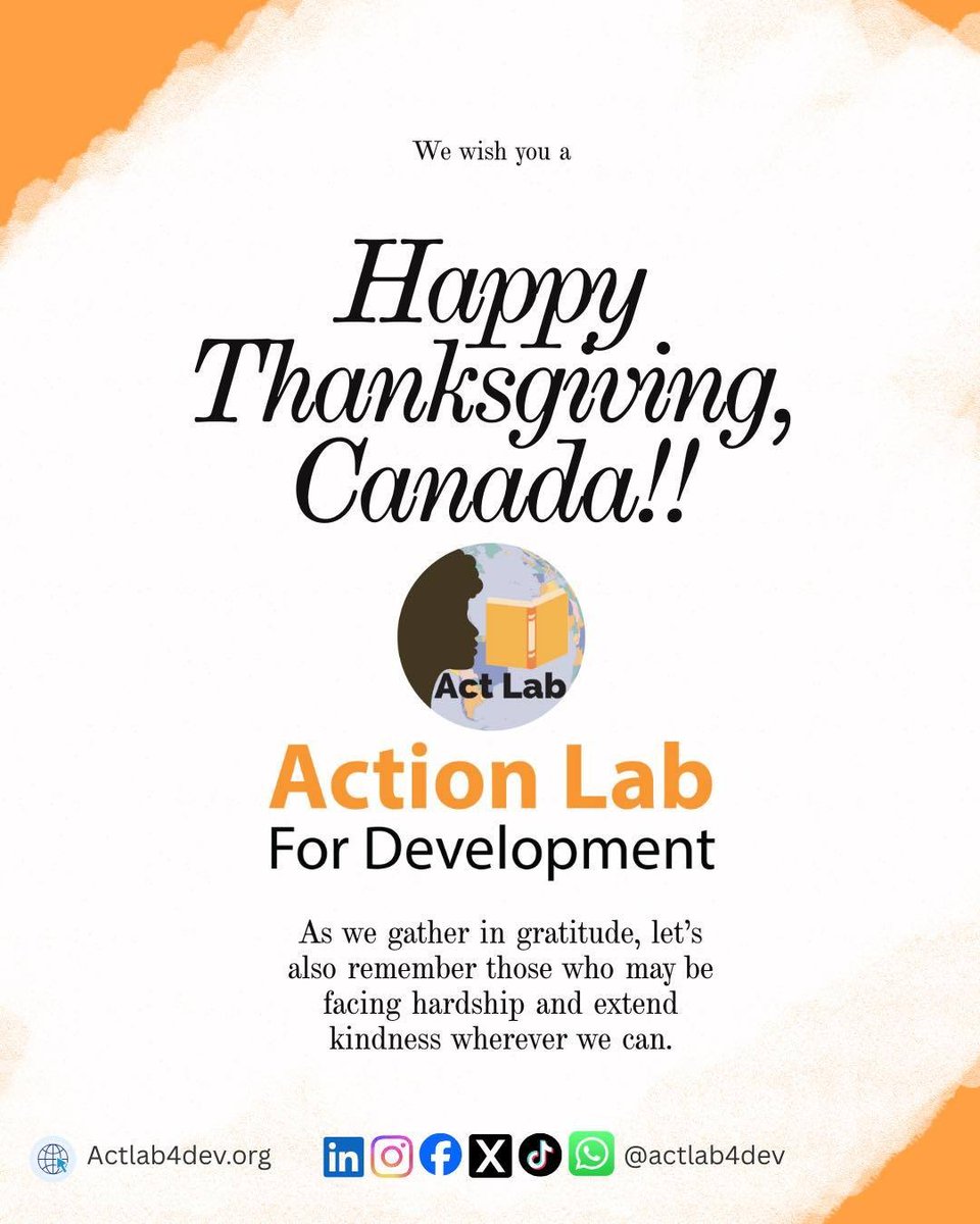 ActLab4Dev's tweet image. Wishing a very Happy Canadian Thanksgiving to all our followers, members, and volunteers. We are so thankful for our community – the donors, volunteers, supporters, and partners who all make our work possible each and every day. #ACTLAB #CanadianThanksgiving #Gratitude #Community