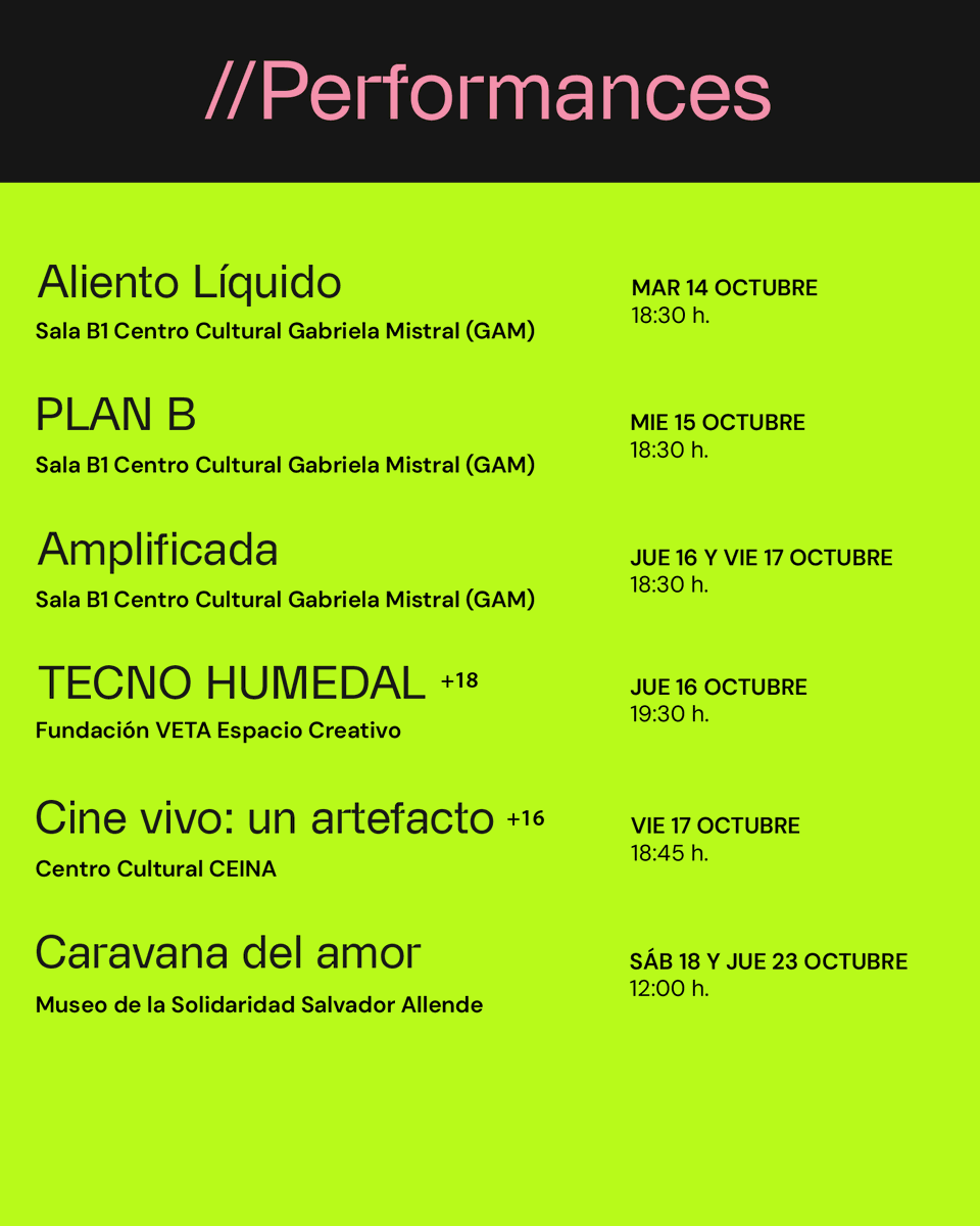 ✨​ Esta semana, la 17 Bienal de Artes Mediales llena Santiago de performance ✨​

Combinando diversas disciplinas artísticas y audiovisuales y explorando conceptos relativos a las tecnologías del presente, éstas serán algunas de las performances que no te puedes perder: