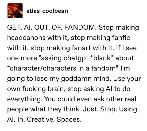 MabelisDrawing's tweet photo. It needed to be f*cking said
#AI istg people are so boring #sopart2025 #ai #animetwt https://t.co/S16JZXDHnZ