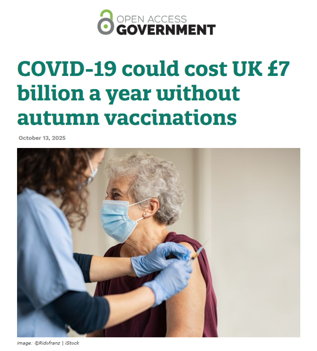 🇬🇧 UK: COVID-19 could cost UK £7 billion a year without autumn vaccinations.

"A new OHE model shows that stopping annual autumn COVID-19 vaccinations could cost the UK economy £7 billion each year, highlighting the importance of continued immunisation"

archive.md/nyvSp