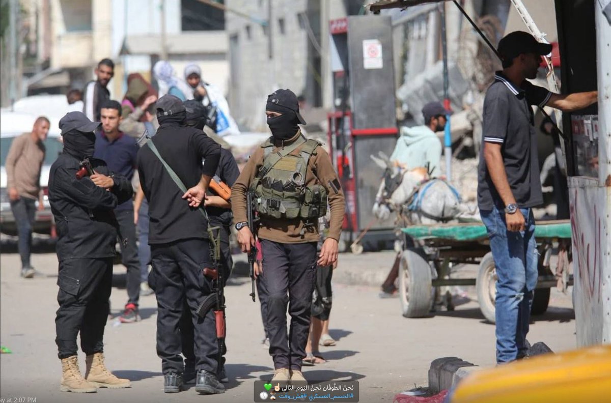 afalkhatib's tweet image. All over Telegram, Hamas channels are making it clear and repeating their slogan: "We are the flood; we are the day after." Their terrorists emerged from the tunnels, and when they're not executing or shooting Gazans, they walk around markets, steal aid & impose taxes like a…