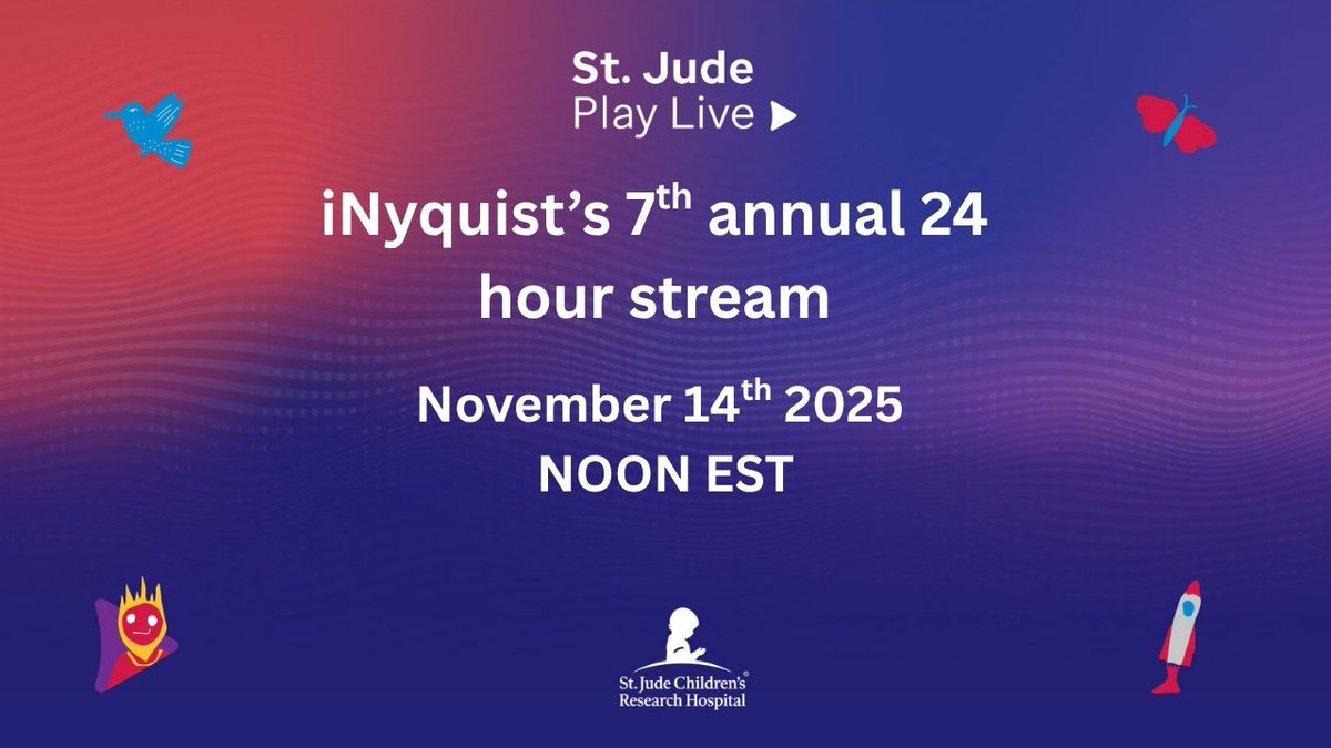 Announced this on stream today! SEE Y'ALL NOVEMBER 14TH! We will be doing our 7th annual 24 hour stream for <a href="/StJudePLAYLIVE/">St. Jude PLAY LIVE</a> LETS GOOOOOOOOO