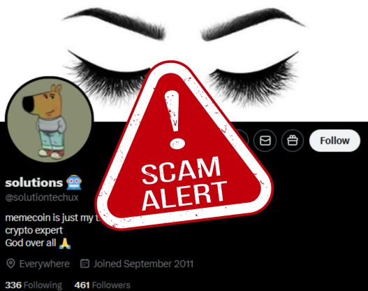Crypto Rug Muncher (@cryptorugmunch) on Twitter photo ⚠️ Watch out for <a href="/solutiontechux/">solutions 🤖</a>. They’re using PnL porn to bait people into a Telegram scam pit. Report, block, avoid. Thank you for your attention to this matter. ⚠️ Watch out for <a href="/solutiontechux/">solutions 🤖</a>. They’re using PnL porn to bait people into a Telegram scam pit. Report, block, avoid. Thank you for your attention to this matter.