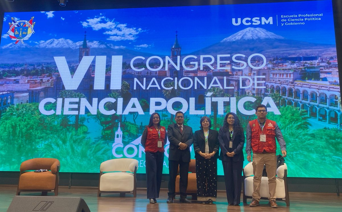 JNE_Peru's tweet photo. Especialistas de #INFOgob estuvieron presentes en el VII Congreso Nacional de Ciencia Política – CONACIP, realizado en la ciudad de Arequipa, con el objetivo de dar a conocer a la comunidad politológica del país, los avances y resultados del Proyecto “Reto INFOgob 2025”. https://t.co/fTXFJMVzYC
