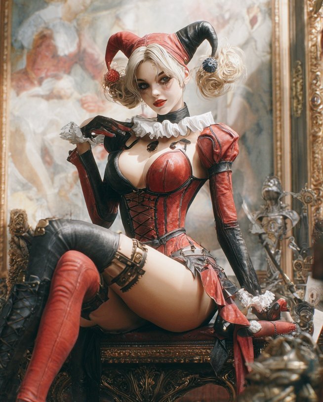 thetrinity888's tweet image. QT Harley Quinn Art 🖤♦️❤️🔥