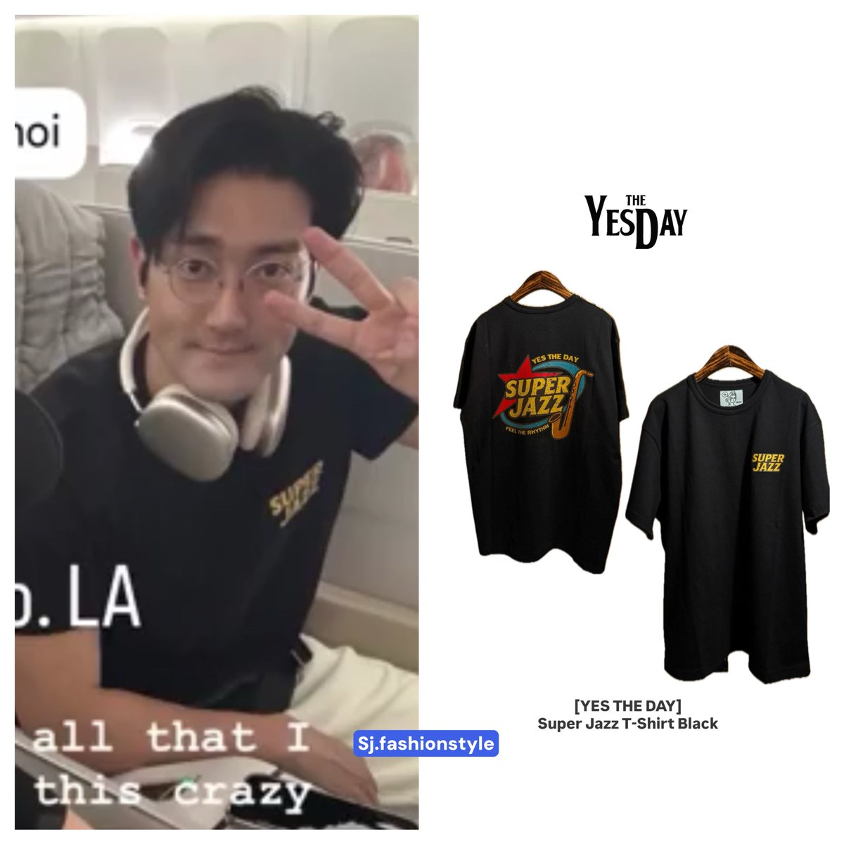 sj_fashionstyle's tweet photo. 251012 Donghae Insta story @siwonchoi 

上衣👉🏻[YES THE DAY] Super Jazz T-Shirt Black #yestheday_official 

#始源 #시원 #Siwon #シウォン
#SJFASHIONSTYLE #OOTD #SIWONOOTD
#슈퍼주니어 #SUPERJUNIOR #始源今日穿搭 #YESTHEDAY https://t.co/Myi8If0USi