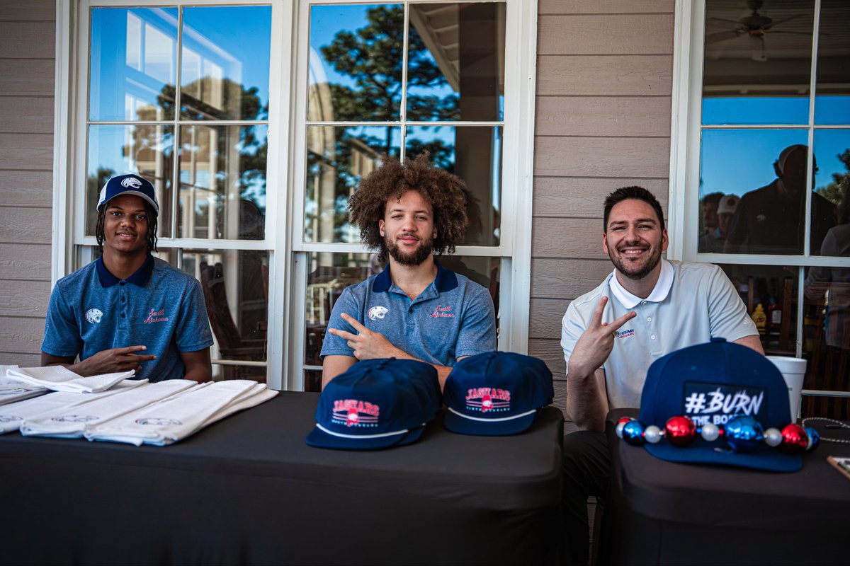 SouthAlabamaMBB's tweet image. A perfect day on the course ⛳️

Thank you to everyone who made the inaugural Fore the Jaguars Classic a day to remember! Your support means the world to Jaguar Basketball!

#BurnTheBoats🔥🚤