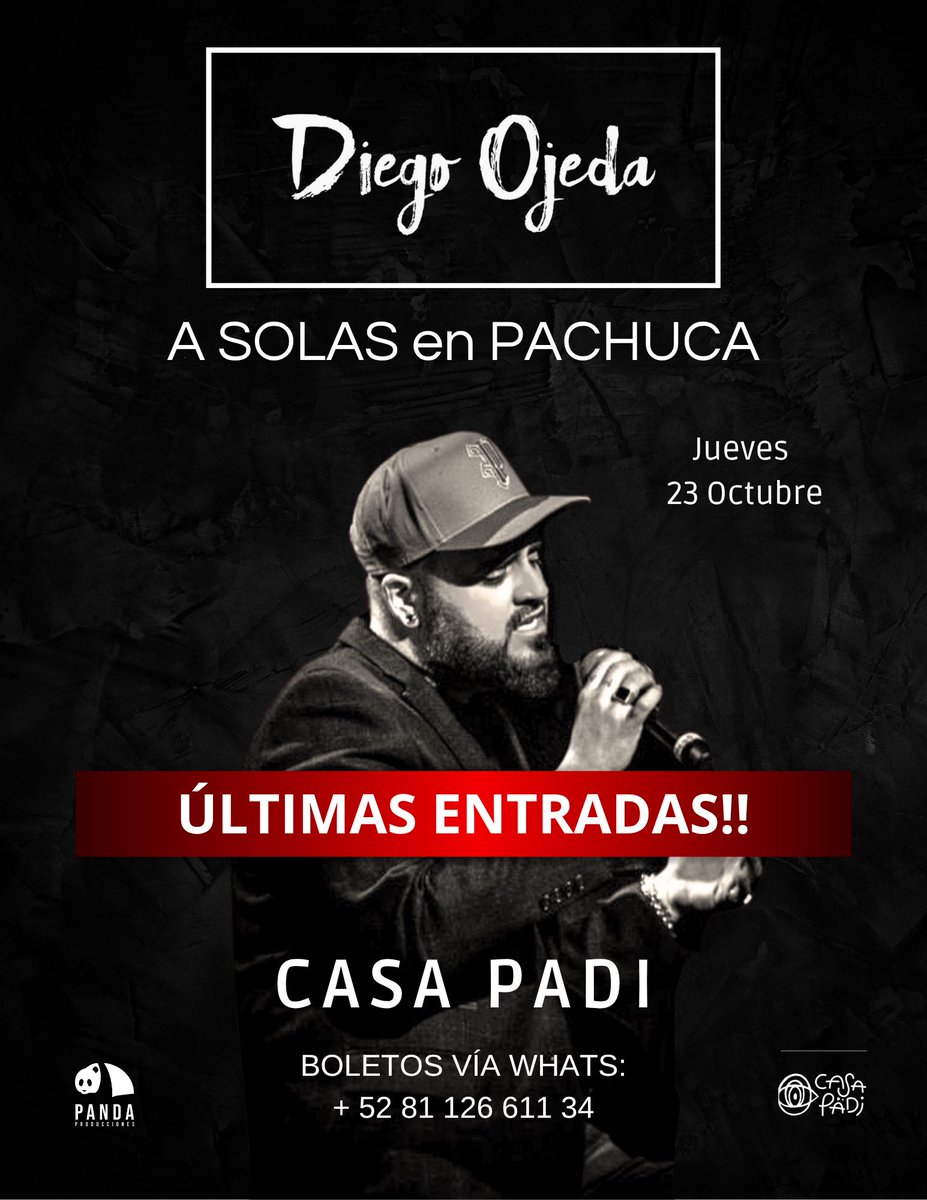 PACHUCA!!!

El jueves 23 de octubre despedimos este Tour “A Solas” donde empezó. 

📍 Casa Padi
🎟 Boletos: wa.me/528112661134