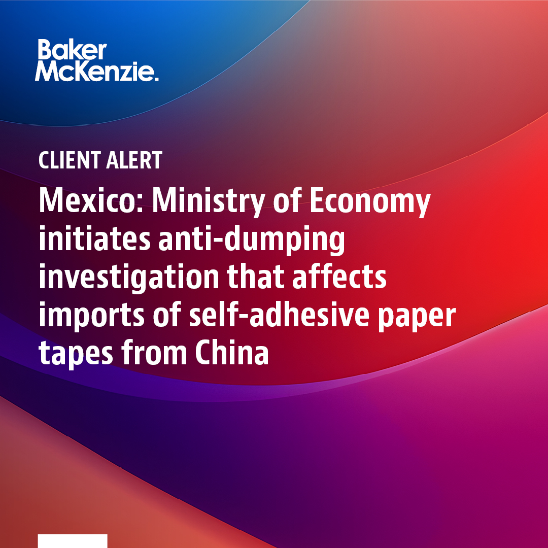 El 29 de Septiembre, la <a href="/SE_mx/">Economía México</a> publicó en el Diario Oficial de la Federación el inicio de investigaciones antidumping relativas a las importaciones de cintas de papel autoadhesivas originarias de la República Popular China. Consulta nuestra alerta: bit.ly/4q8QjQ7