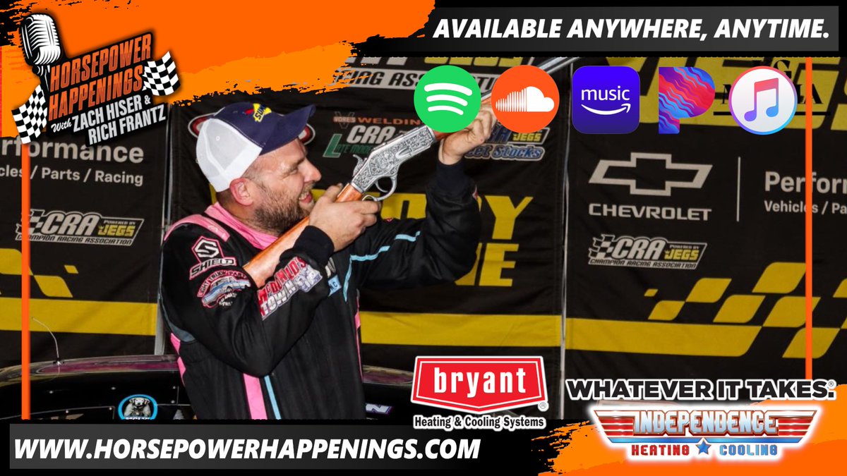 hphpodcast's tweet image. He picked up his third career rifle from Winchester Speedway on Saturday in the Late Model Sportsman event. Tonight, we hear the story of his up-and-down weekend pulling triple duty!

Available on all major streaming platforms!