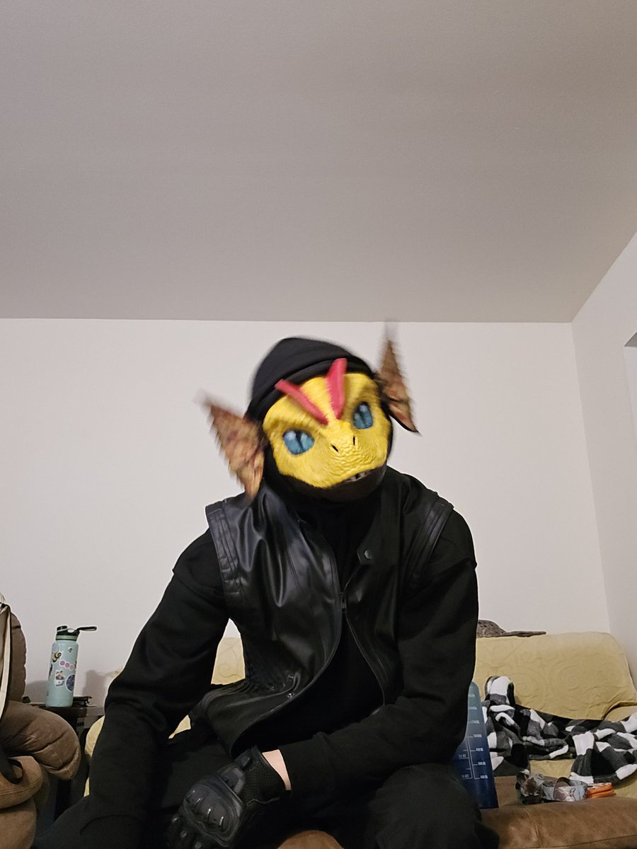GFM Fit 2: With the theme for GFM 2025 being D&amp;D/fantasy theme i wanted to go dress for so I went with a more modern rouge style use leather jacket vest and hoodie along with some biker gloves.
#GFM2025 #Furry #Cosplay #gatewayfurmeet