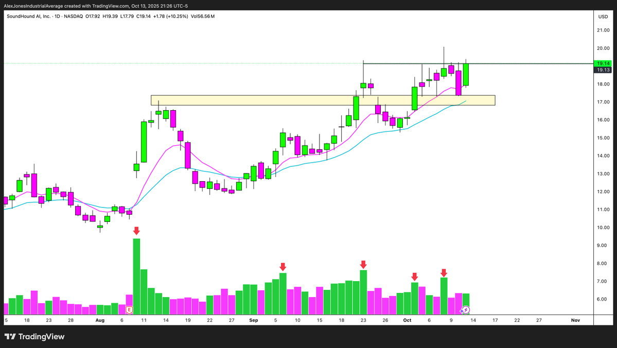 AlexJonesIA's tweet image. $SOUN
Coming out of a big base and nice consolidation.
November $25C saw 54k in volume and $7M in premium.