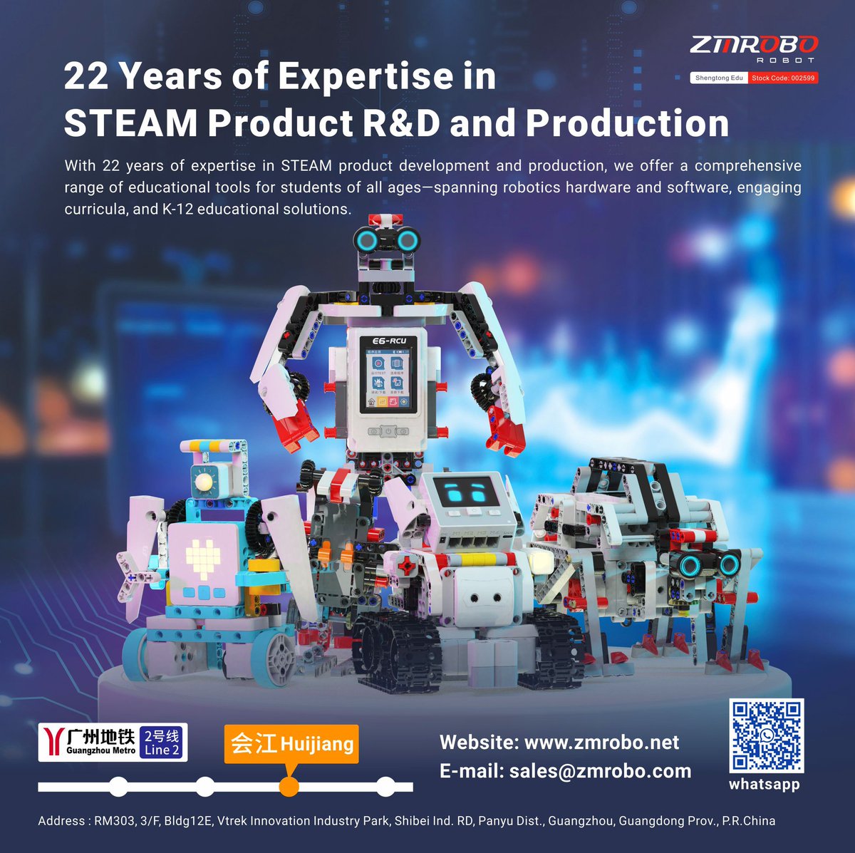 zmrobot's tweet image. Welcome friends from the Canton Fair!
We are also in Guangzhou, welcome to visit us!
22 Years of Expertise in STEAM Product R&amp;amp;D and Production.
#ZMROBO #STEAM #Coding #AI
