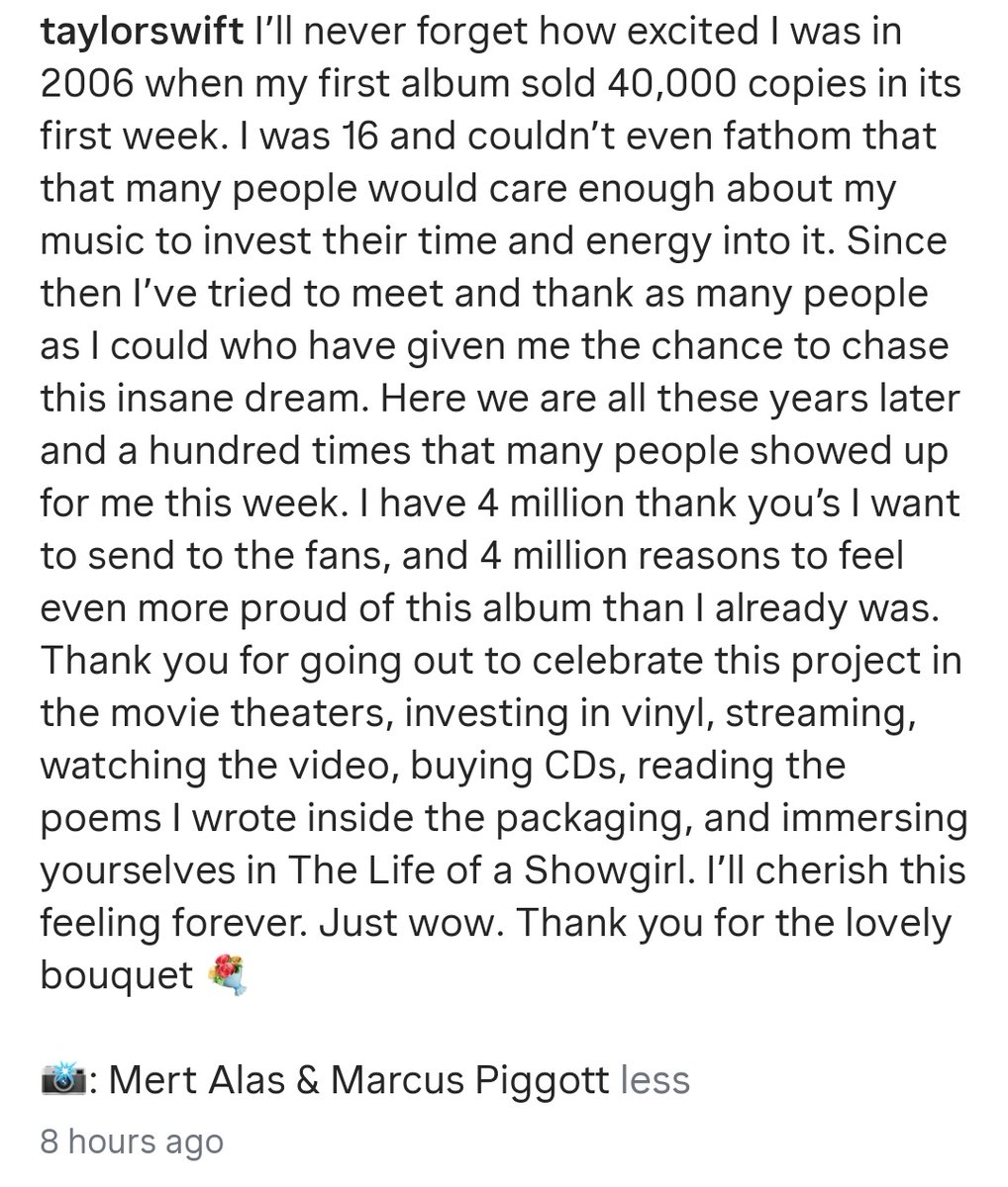 ClareAngels13's tweet photo. I still remember when her debut barely made the charts. NOW #TaylorSwift IS THE CHART!

40K to 4M—it’s not just numbers, it’s a lifetime of songs, stories &amp; strength. So glad I’ve seen every era unfold—from country roots to global reign and never missed a single chapter #SwiftDay https://t.co/4mw4z5q7fH
