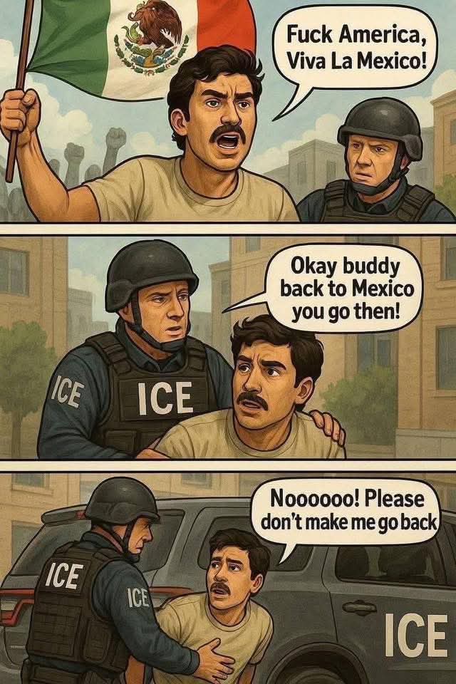 <a href="/DHSgov/">Homeland Security</a> <a href="/POTUS/">President Donald J. Trump</a> <a href="/Sec_Noem/">Secretary Kristi Noem</a> Bye bye 👋