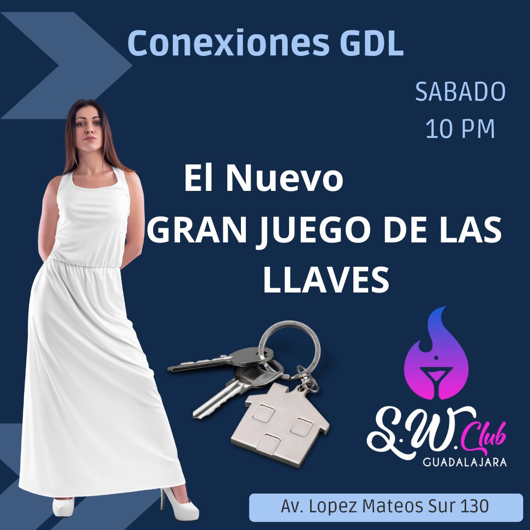 SwAlexMinerva's tweet photo. 🔑 Sábado: El Gran Juego de las Llaves en Conexiones Guadalajara 🍍
Una noche donde el azar y la curiosidad pueden llevarte a vivir algo inesperado.
Atrévete a jugar, conocer y dejarte sorprender… solo los más valientes se animan.
🕙 10 PM – 5 AM
📍 Av. López Mateos Sur #130 https://t.co/UNNQSTz1Th