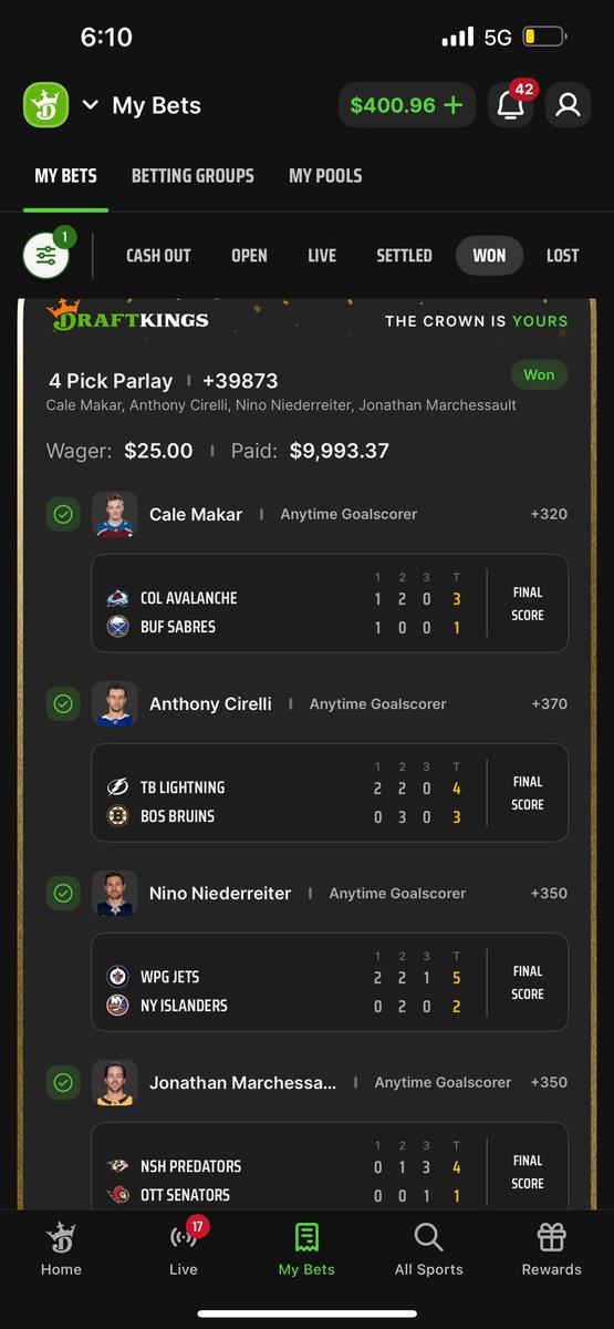 ryanmcguire10's tweet photo. @DKSportsbook Hockey season baby! https://t.co/5242jblfOh