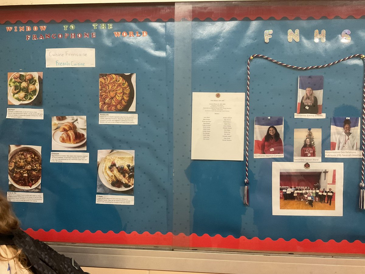 french_redhawks's tweet photo. Last week we celebrated homecoming with a new culture board!! Stop by and learn about French Cuisine!🥖🇫🇷 https://t.co/jjKG4nXrBM