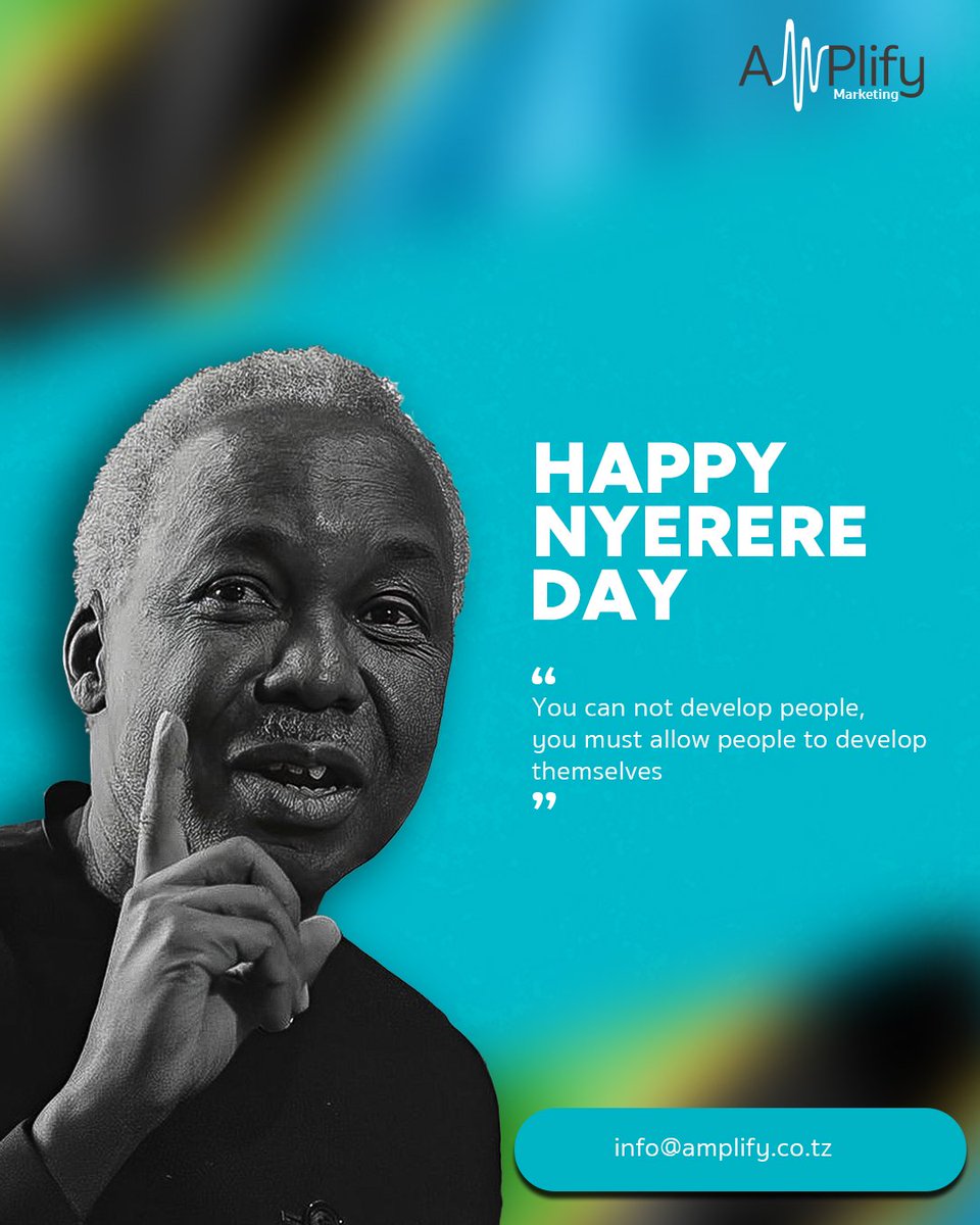 amplify_tz's tweet photo. Honoring the legacy of Mwalimu Julius K. Nyerere, a visionary leader whose wisdom, unity, and dedication continue to inspire generations 

At Amplify Marketing, we celebrate his spirit of hard work, integrity, and nation building. https://t.co/LLg0z5fnsd