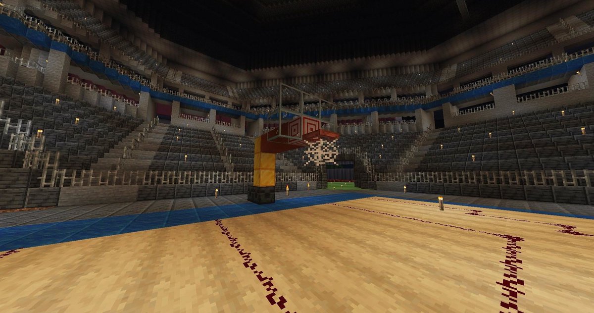 nuggetRush3's tweet image. Big Nuggets fan friend, I’m a Thunder fan. I built Ball Arena in Minecraft survival—hours since May, guided by satellite imagery. Still missing outer wall, roof, concourse. Ideas? Jokic mural underground. 🏟️🧱