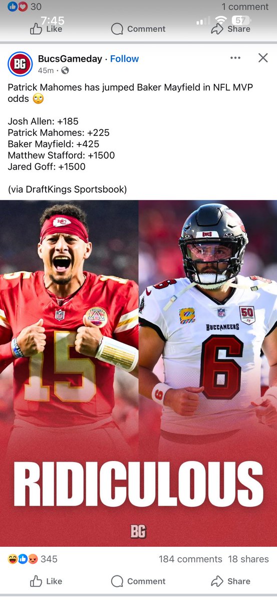 Reader835's tweet photo. @GetUpESPN Please explain this!!! Mahomes is doing less with more. Baker is missing his top 3 (now 4) WR, 3 OL and #1 RB @Espngreeny @AdamSchefter https://t.co/TH8tPmQ4CK