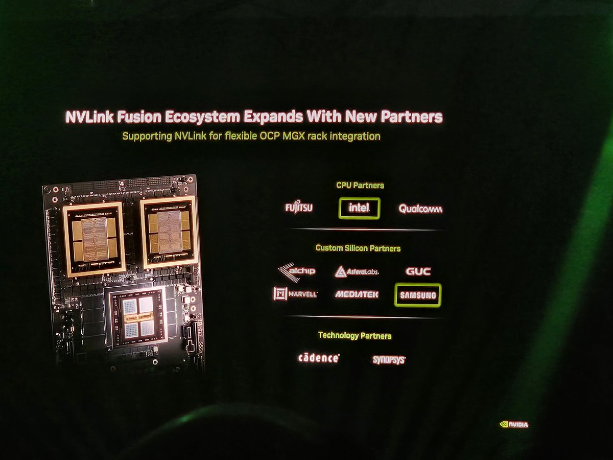 Intel NVLink Fusion CPU prob gona be ready before Qualcomm's LOL. Also, Samsung AI ASIC?