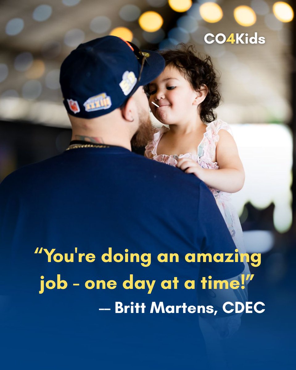 You're doing an amazing job - one day at a time! Quote by Britt Martens from the Colorado Department of Early Childhood
.
.
.
#CO4Kids #ChildAbusePrevention #MondayInspo #coloradofamilies