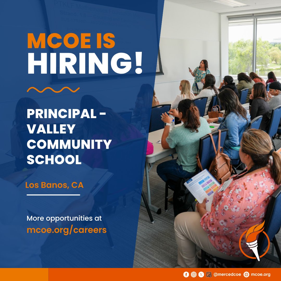 📢 Job Announcement:

Principal - Los Banos Valley Community School
Location: Los Banos, CA

👉 Apply here:
edjoin.org/Home/JobPostin… 

#MercedCOE #MercedCounty #MercedJobs
