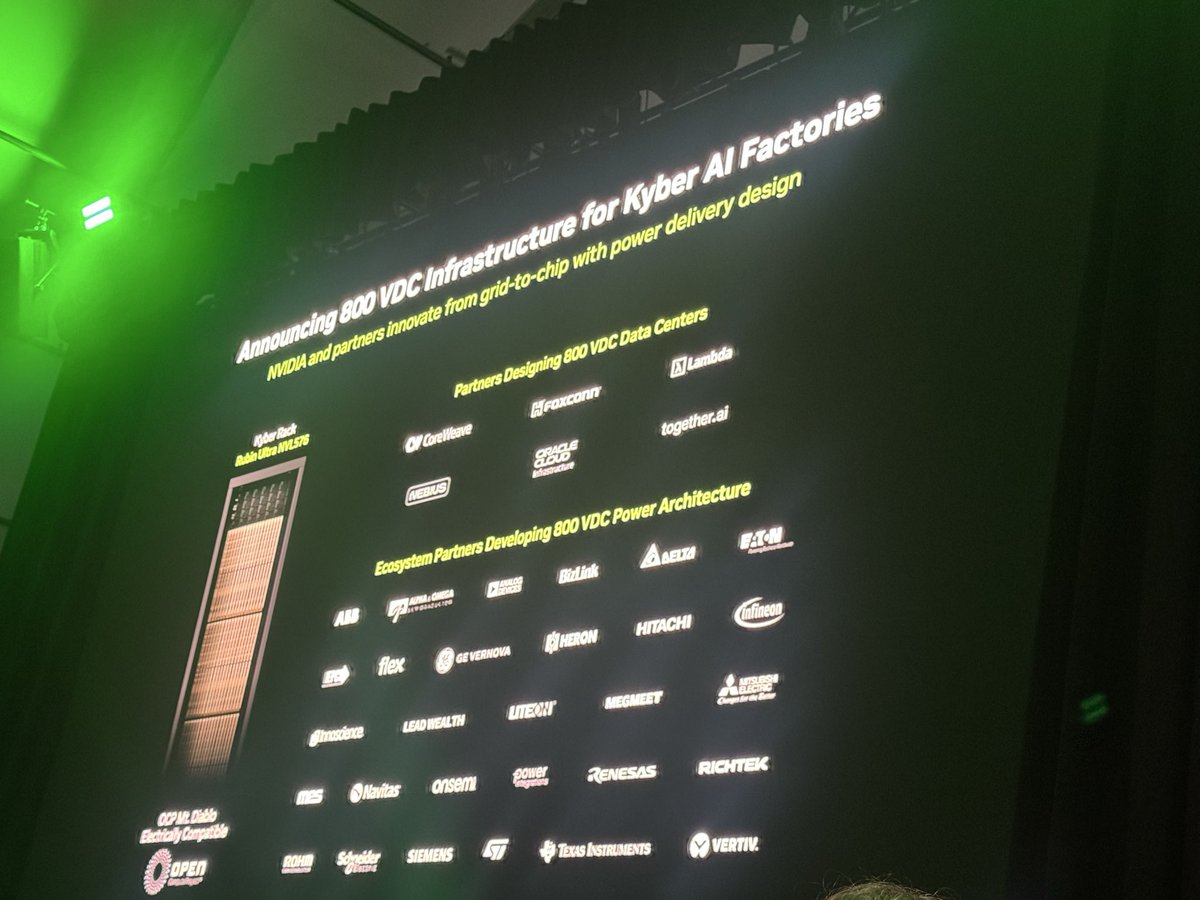 Ian Buck of <a href="/nvidia/">NVIDIA</a> discusses a future 576 GPU per rack that uses 800V in the Kyber generation #OCPConference25 <a href="/650Group/">650Group</a> <a href="/AlanWeckel/">Alan Weckel</a>